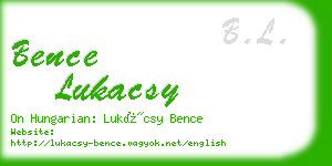 bence lukacsy business card